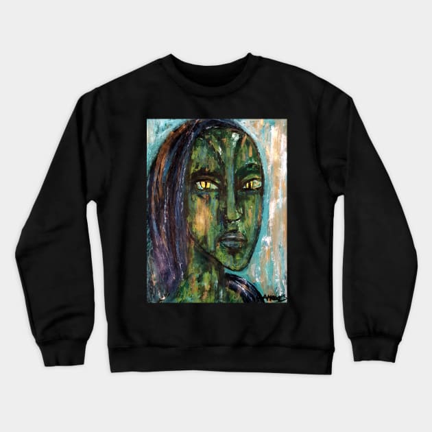 The reptilian visitor Crewneck Sweatshirt by amoxes